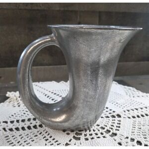 Vintage LYMAN Pewter Armatale  Mug 5"H Collectible Cornucopia 1960s Heavy Gray